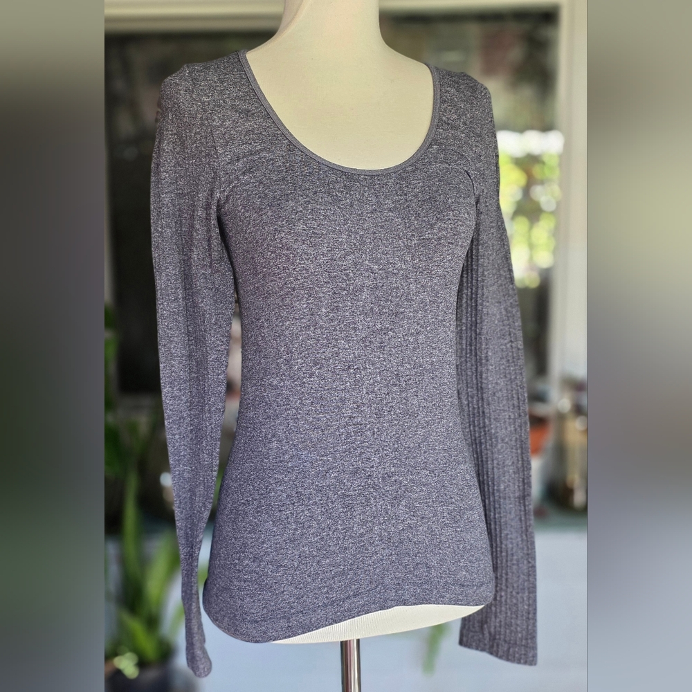 Gray Long Sleeve Knit Top